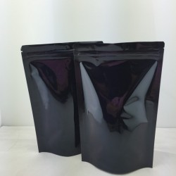 黑色镀铝自封直立袋，防潮食品包装袋，16*24茶叶包装袋