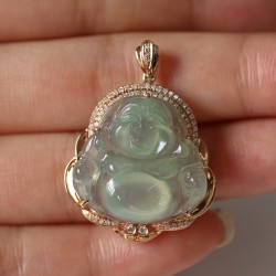 要买高质量的翡翠冰种笑佛首先选择有利珠宝：冰种翡翠笑佛收藏品