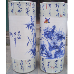 陶瓷诗画瓷桶瓷柱生产商加工陶瓷伞筒箭筒花瓶定制球杆筒订做图片