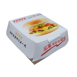 食品淋膜白卡纸包装盒 汉堡包纸盒加工 全自动化设备生产