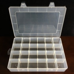 厂家直销pp透明24格活动格塑料盒包装收纳盒饰品收纳盒元件盒