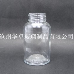 沧州华卓供应100ml透明广口玻璃瓶 *品玻璃瓶 规格齐全