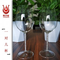 华安玻璃制品厂加工定制玻璃制品 可来样定制 高硼硅水钻红酒杯