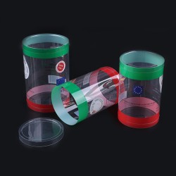 优质PVC包装定制透明礼品盒塑料展示盒可印刷圆筒吸塑盖