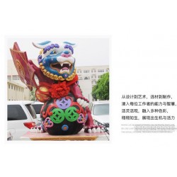 上海中国风神奇不锈钢雕塑 彩色狮子雕塑公司