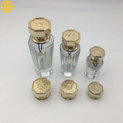 供应八角金色香水盖 香水瓶金属盖定制 锌合金香水盖生产厂家