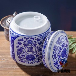 邵阳陶瓷豆腐罐2斤厂家供应 陶瓷罐加字定做
