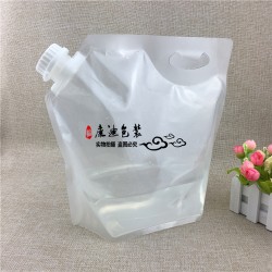 东莞厂家定制液体直立袋 5L饮用水果汁手提吸嘴袋 凹版印刷