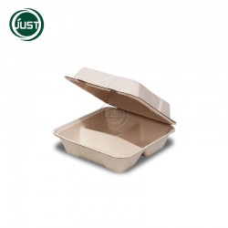 环保可降解一次性纸浆打包餐具 三格餐盒