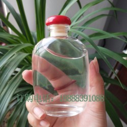 个性透明扁瓶玻璃瓶100ml小容量白酒瓶酒水包装饮料瓶