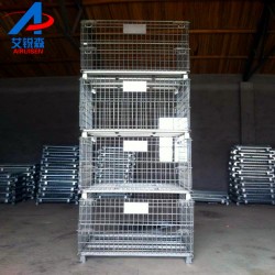 艾锐森厂家生产折叠式重型仓储笼批发铁框周转笼