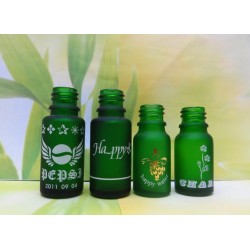 精油瓶高温丝印厂，精油瓶丝印烫金厂，精油瓶磨砂蒙砂厂