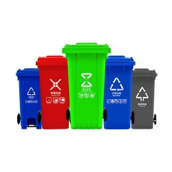 120L塑料垃圾桶 加厚户外挂车垃圾桶 宜宾垃圾桶厂家供应