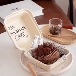 6寸新品蛋糕盒子美式连盖糕点盒环保一次性餐具