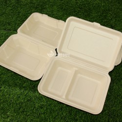 沃森 1000ml双格外卖打包盒可降解一次性餐盒快餐盒
