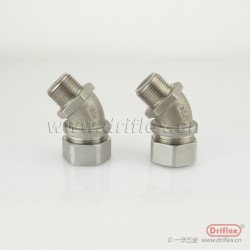 304不锈钢45度弯头配包塑金属软管内径12-51mm
